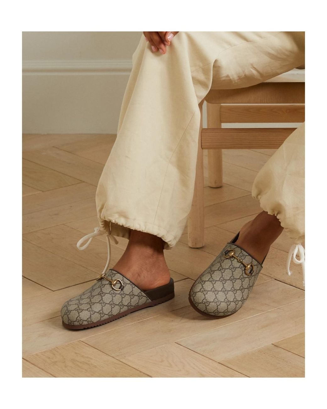 Gucci Brown Monogrammed Gancini Plaque Slides
