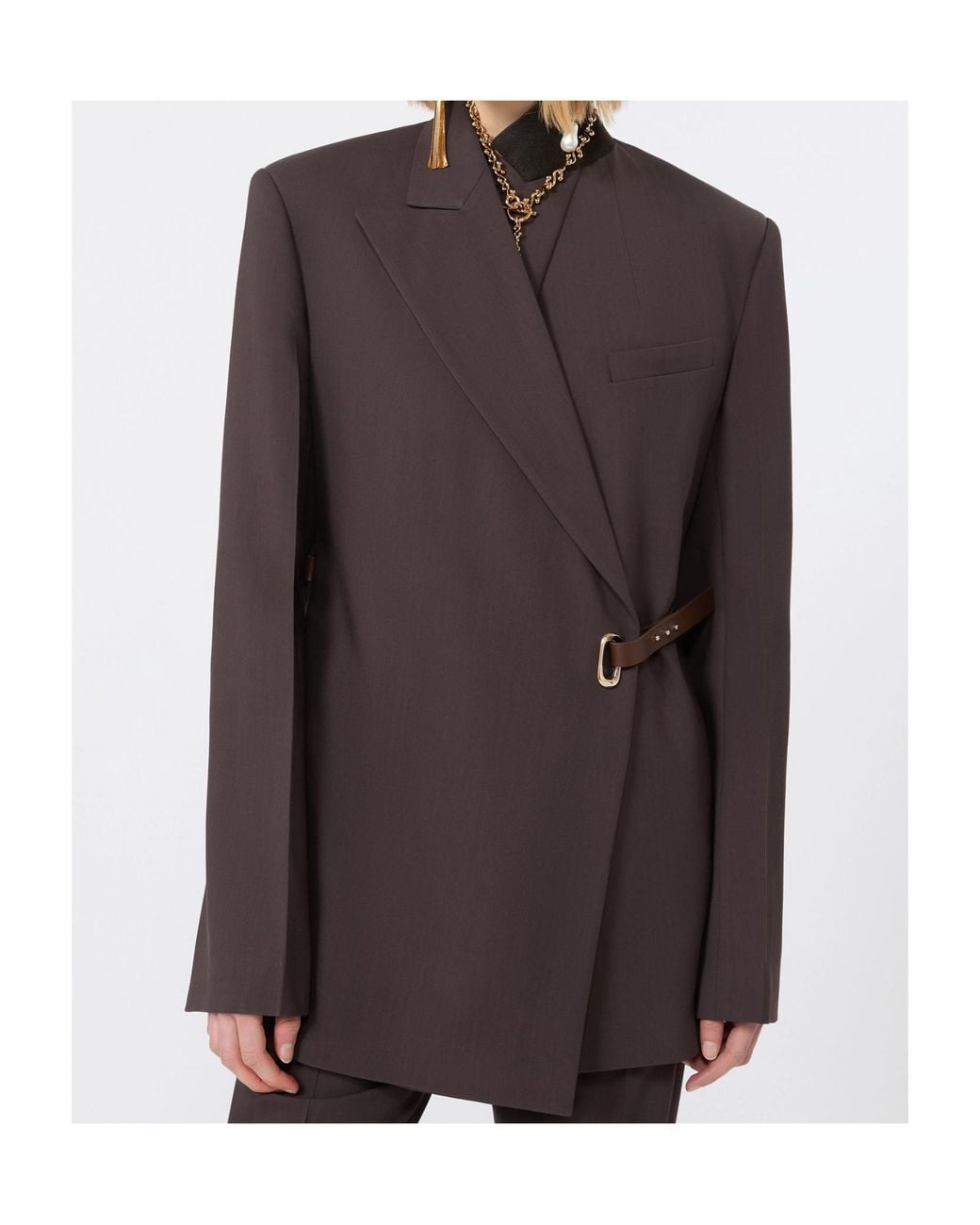 Sportmax Brown Cinta Belted Blazer