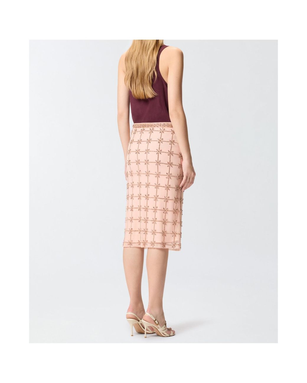 Pinko Pink Calf-Length Skirt