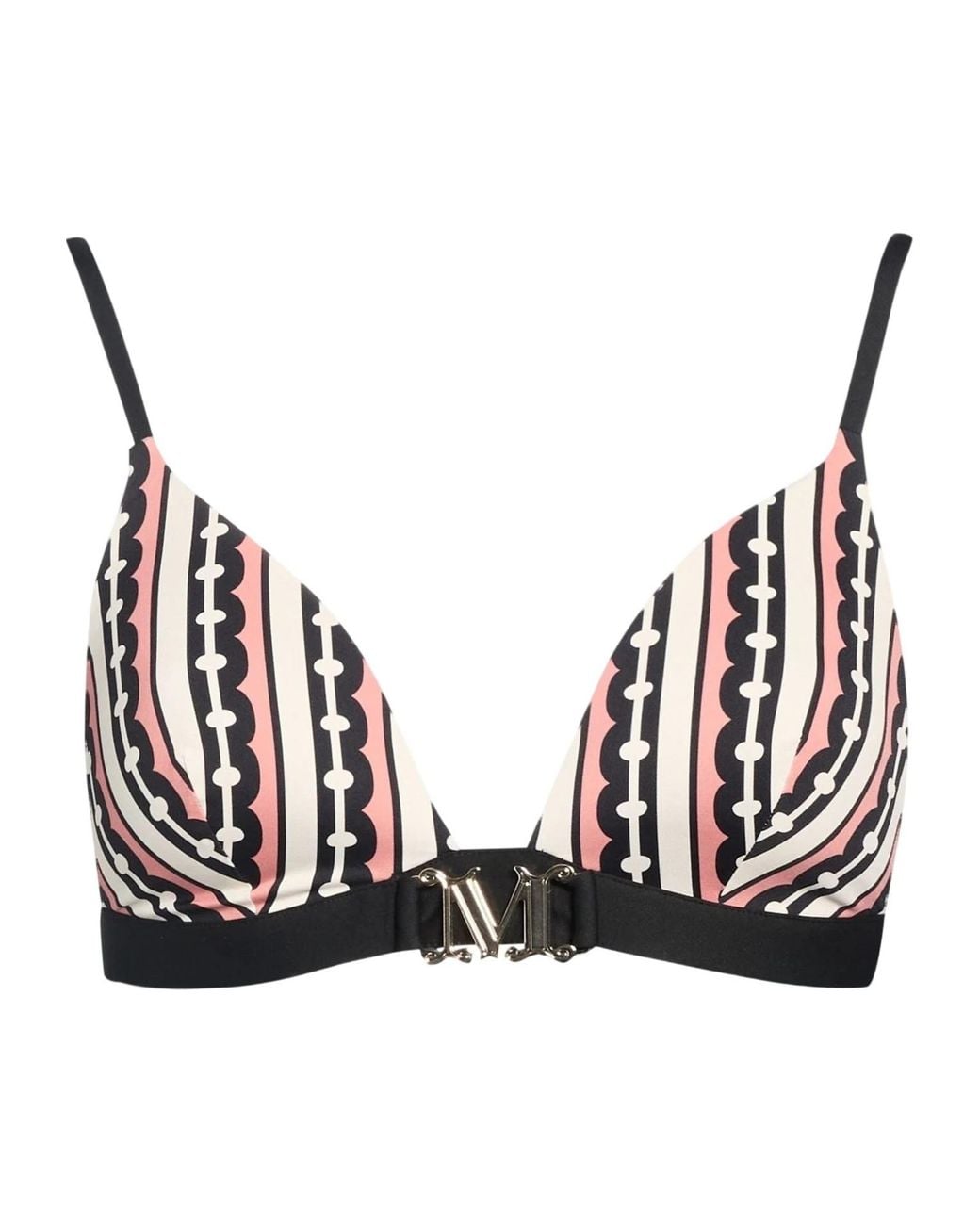 Max Mara Black Colorful Elastic Bikini Top