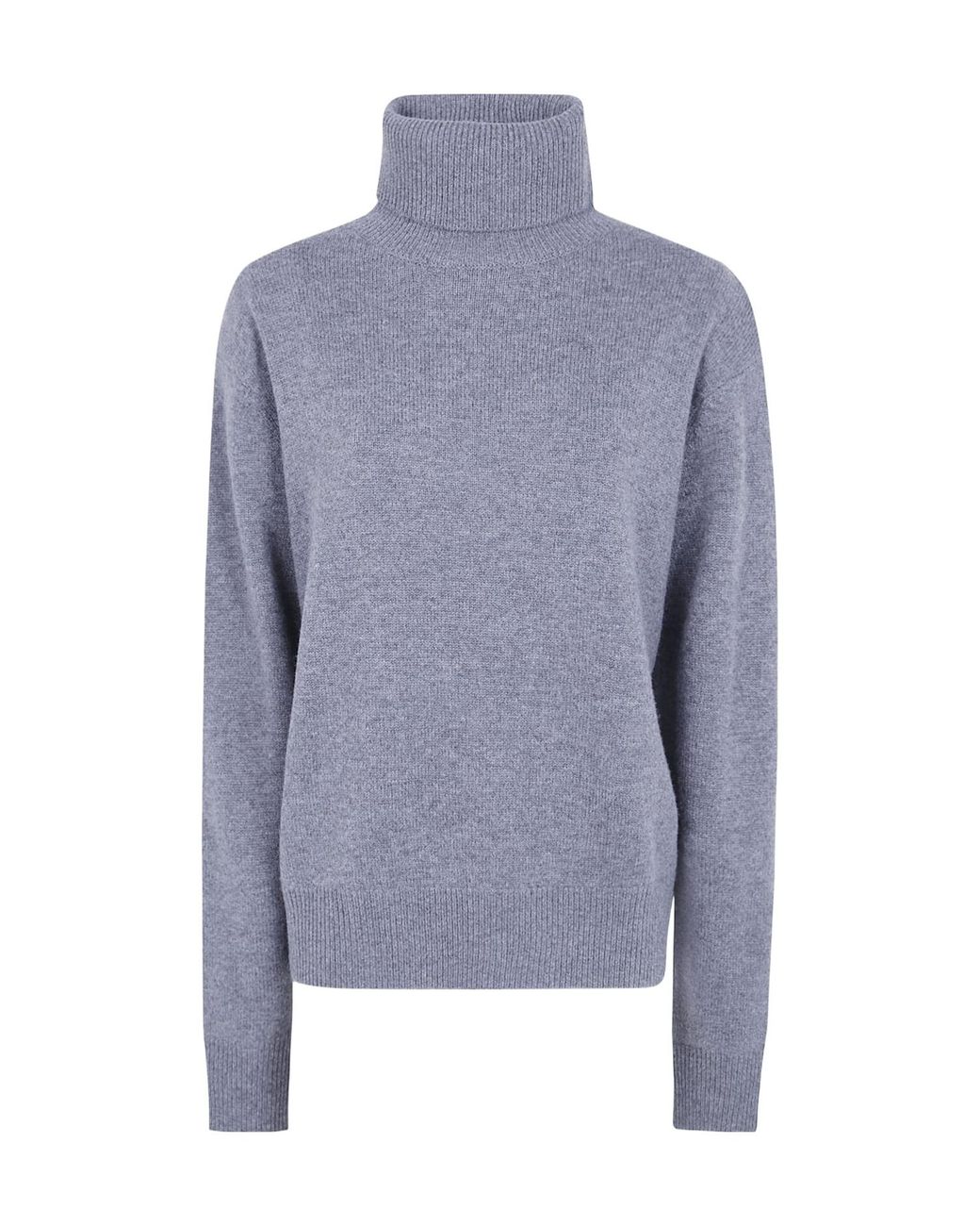 Frankie Shop Blue Gala Padded Knit Turtleneck Jumper
