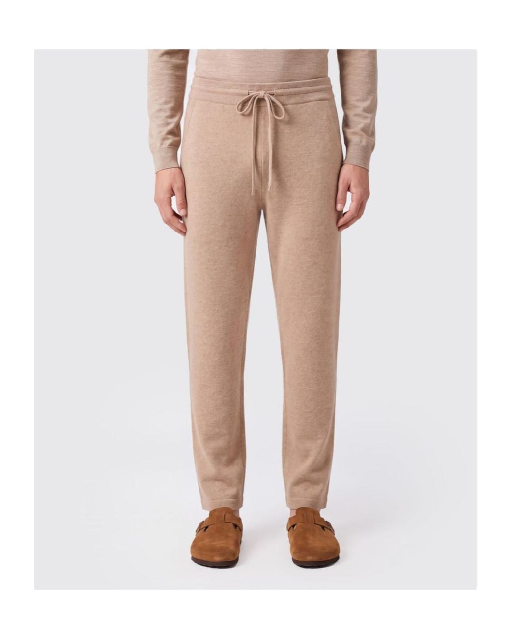 Canali Natural Drawstring Knitted Trousers for men