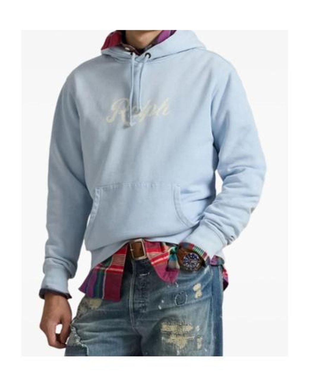 Ralph Lauren Blue Polo Logo Hooded Sweater for men