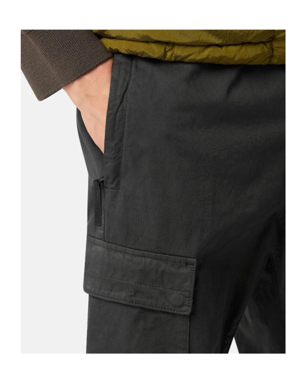 Stone Island Black Regular-Tapered-Fit Jogger Trousers With Elastic Waist for men