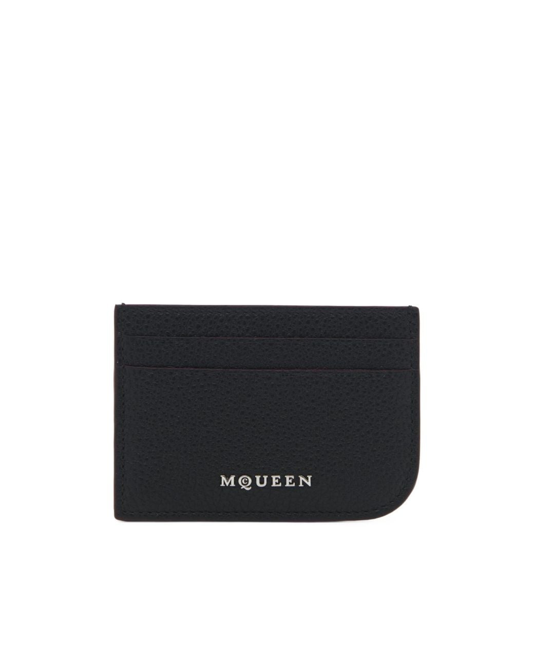 McQueen Black Sling Logo Plaque Card Holder for men