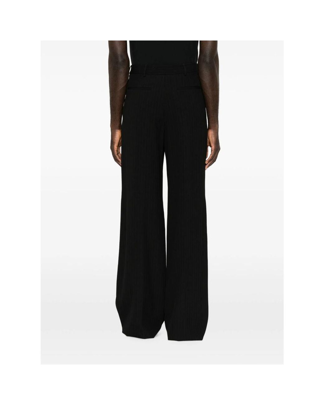 Saint Laurent Black Belt-Loops Trousers for men