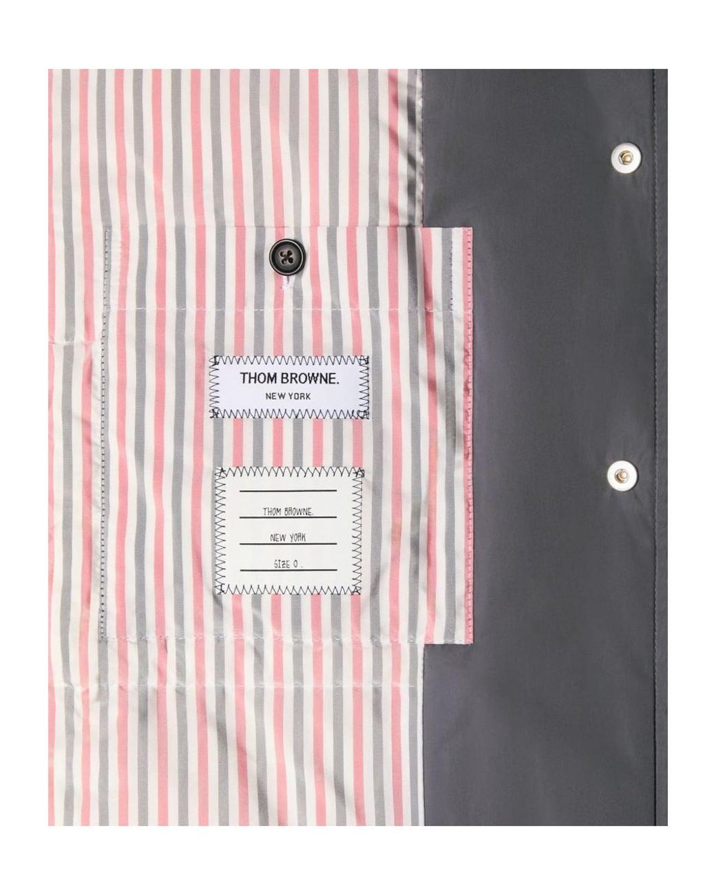 Thom Browne Gray 4-Bar Down-Filled Overcoat for men