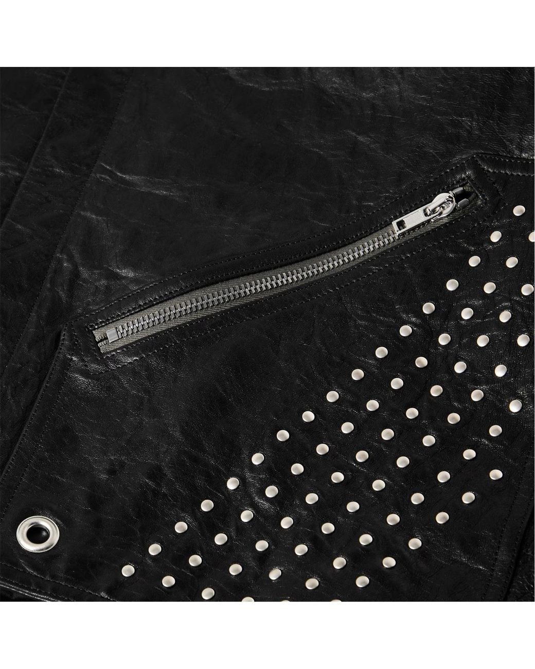 Rick Owens Black Studded Leather Jacket for men