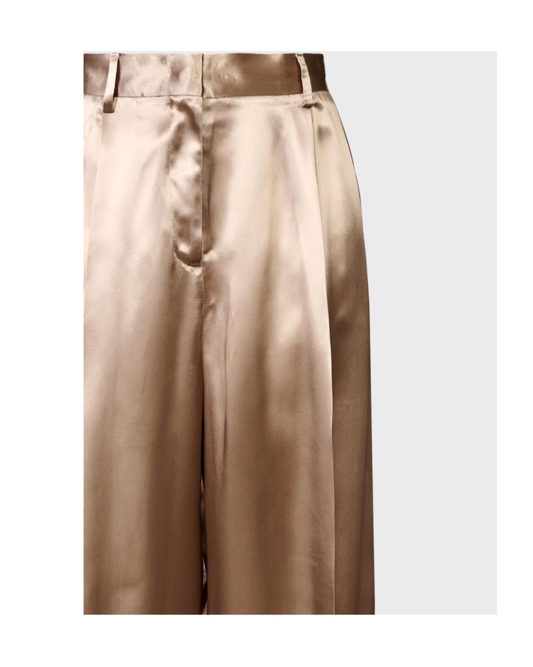 Fabiana Filippi Brown Straight-Leg Satin Trousers
