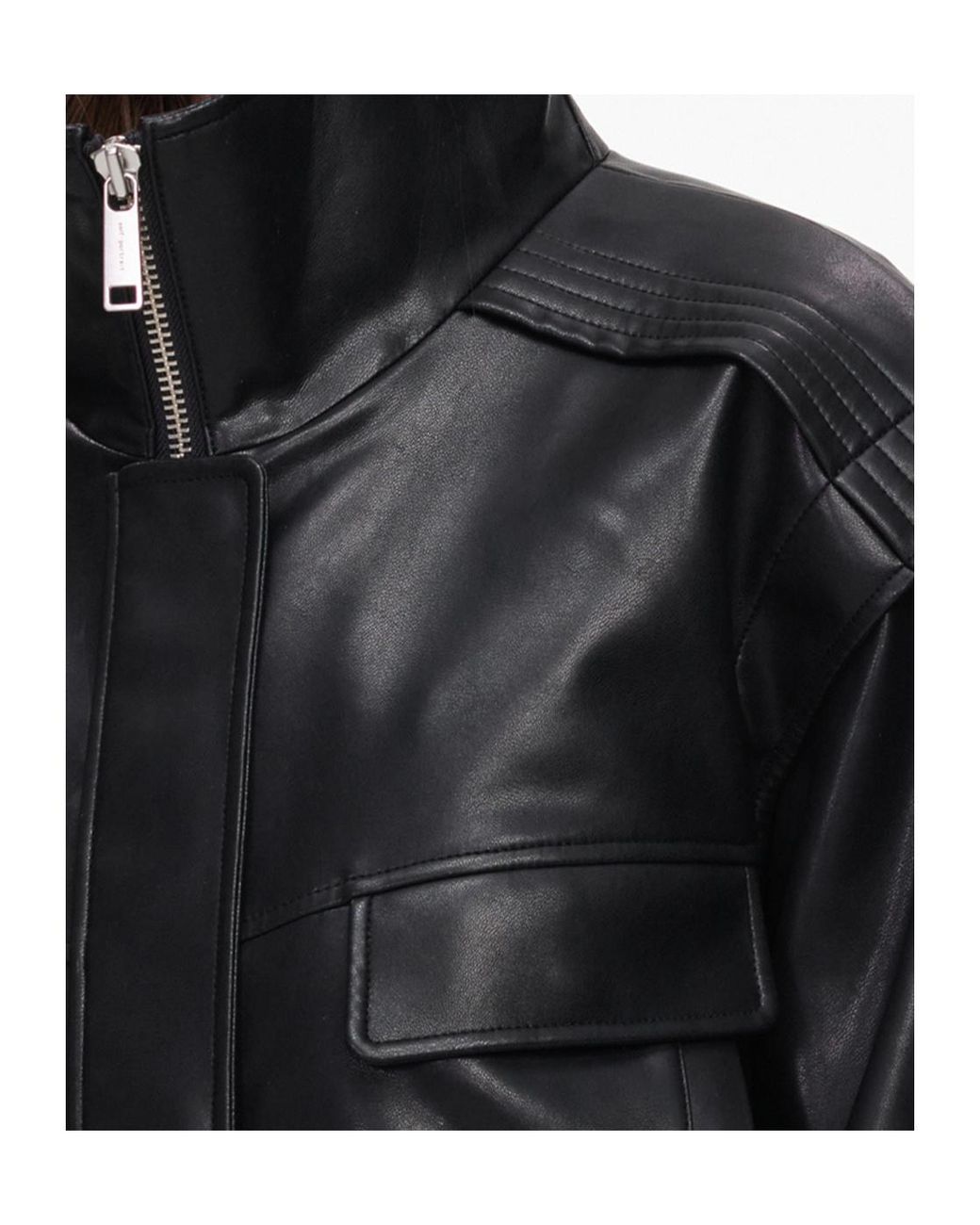 Self-Portrait Black Zip-Front Bomber Jacket
