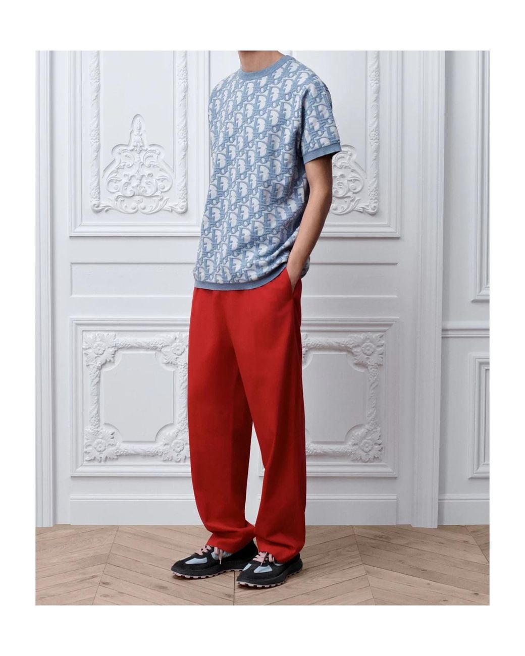 Dior Blue Oblique T-Shirt, Regular Fit for men