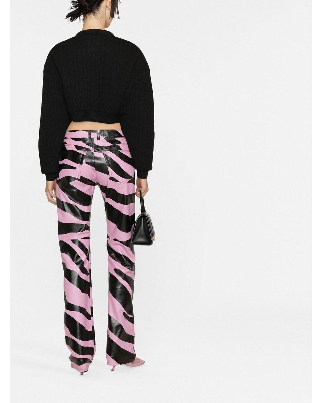 Alexander Wang Black Cable-Knit Cropped Cardigan
