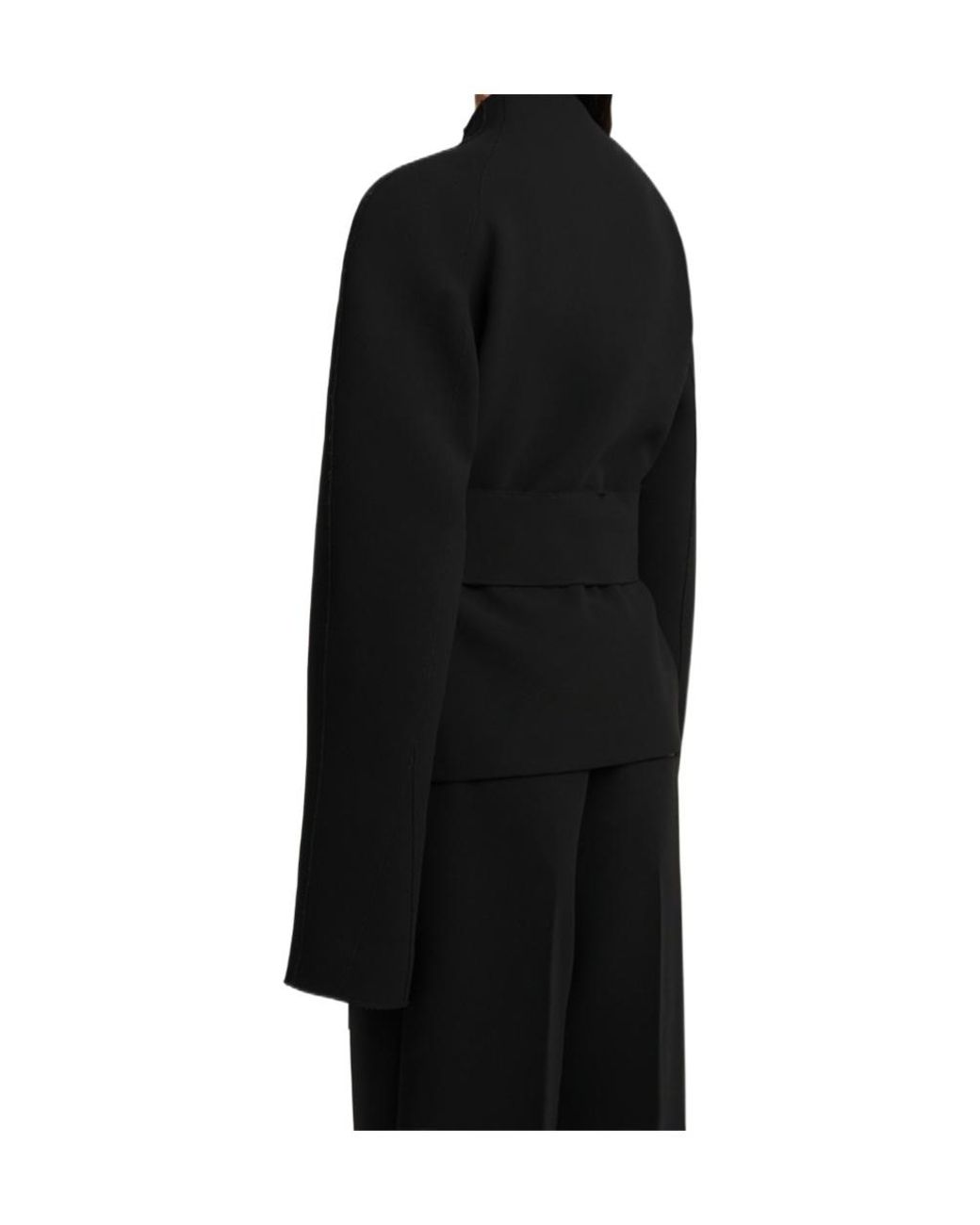 Khaite Black Edith Long-Sleeved Belted Jacket