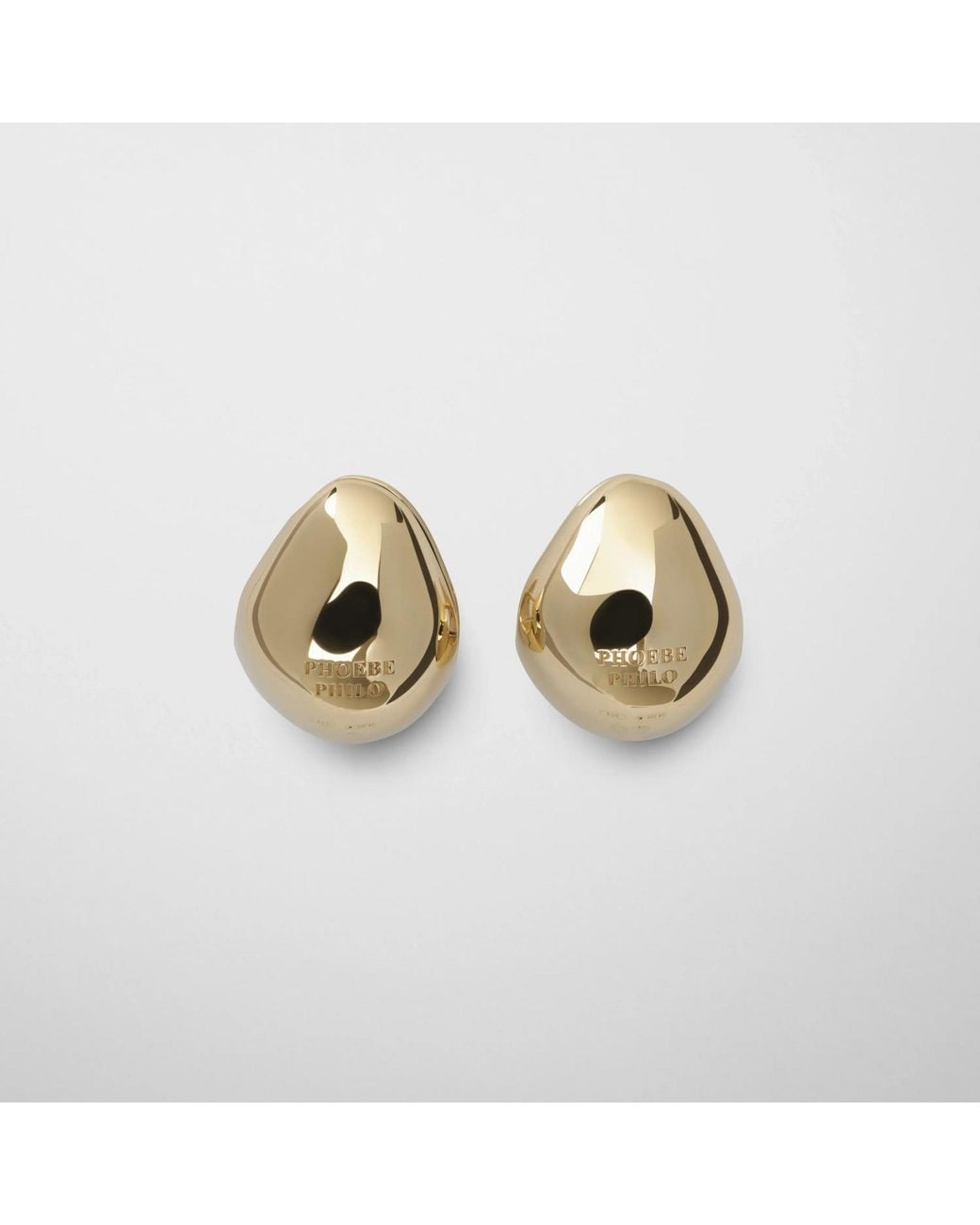 Phoebe Philo Metallic Pebble Earrings
