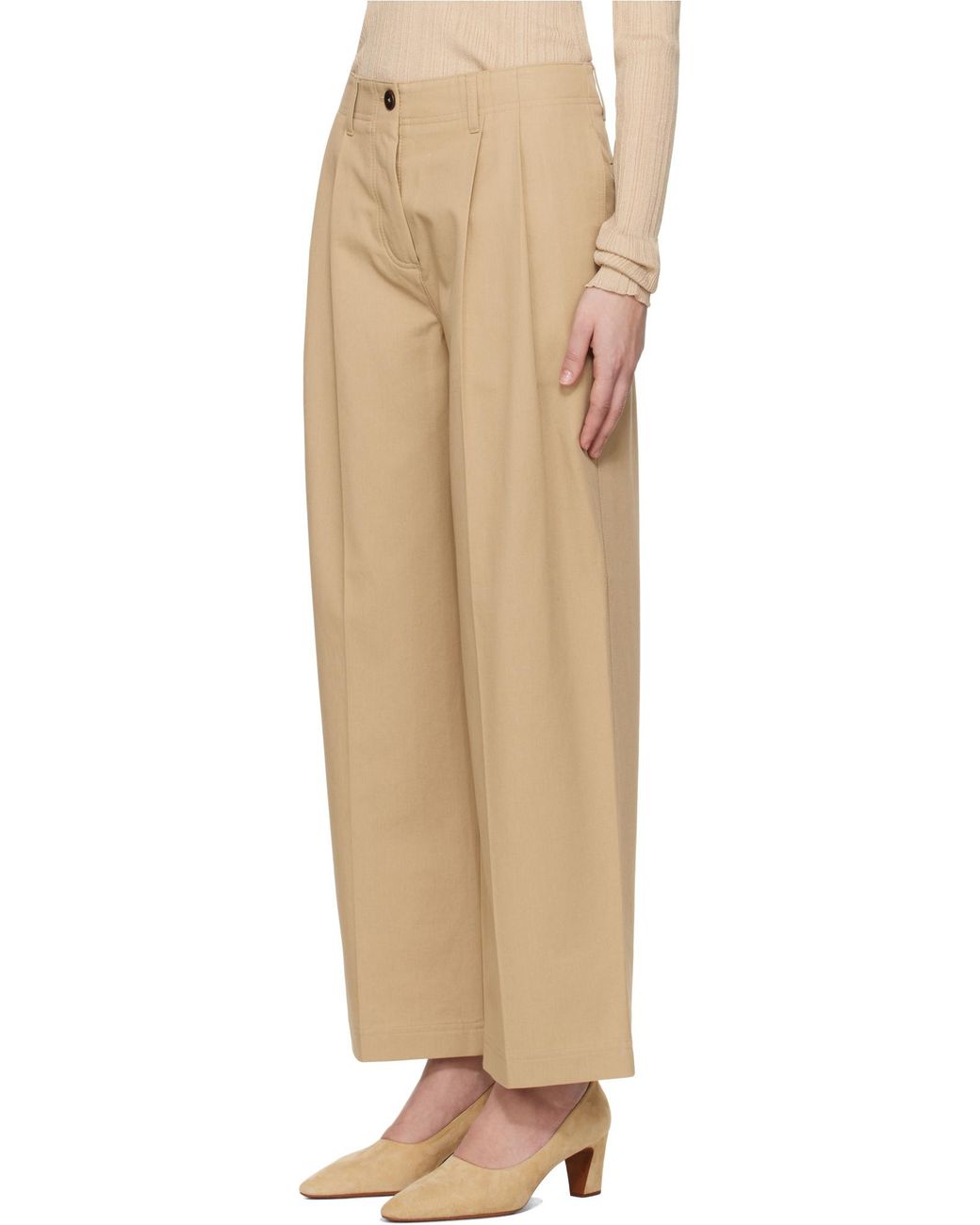 Totême Natural Totême Wide-Leg Trousers