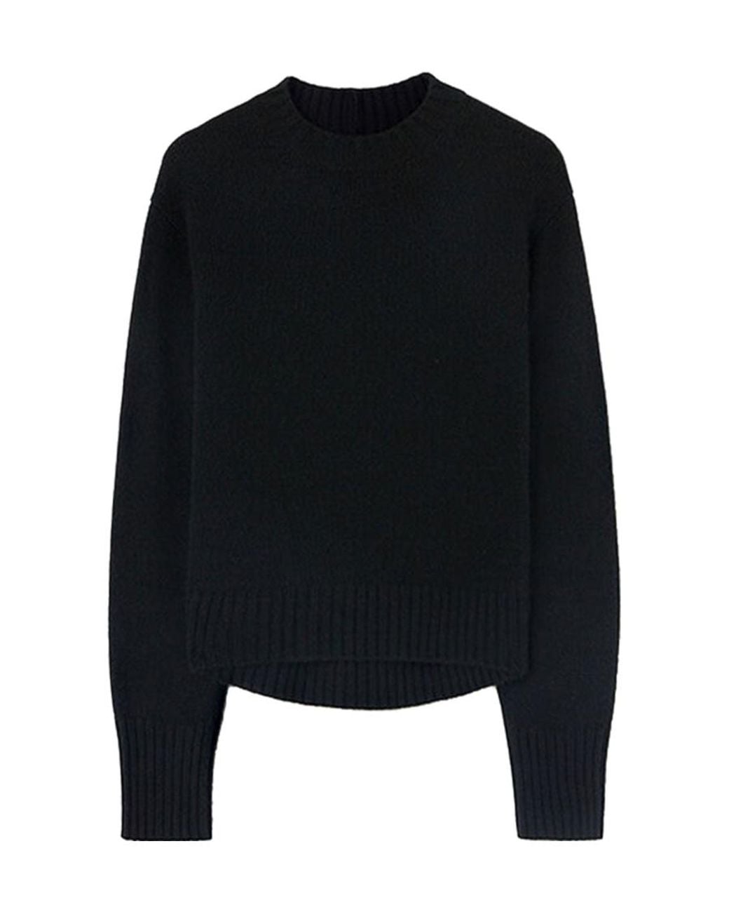 Jil Sander Black Round-Neck Pullover