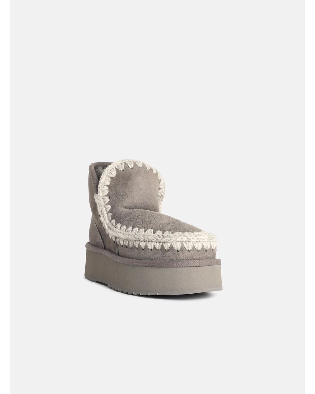 Mou Gray 50Mm Platform Braided Boots