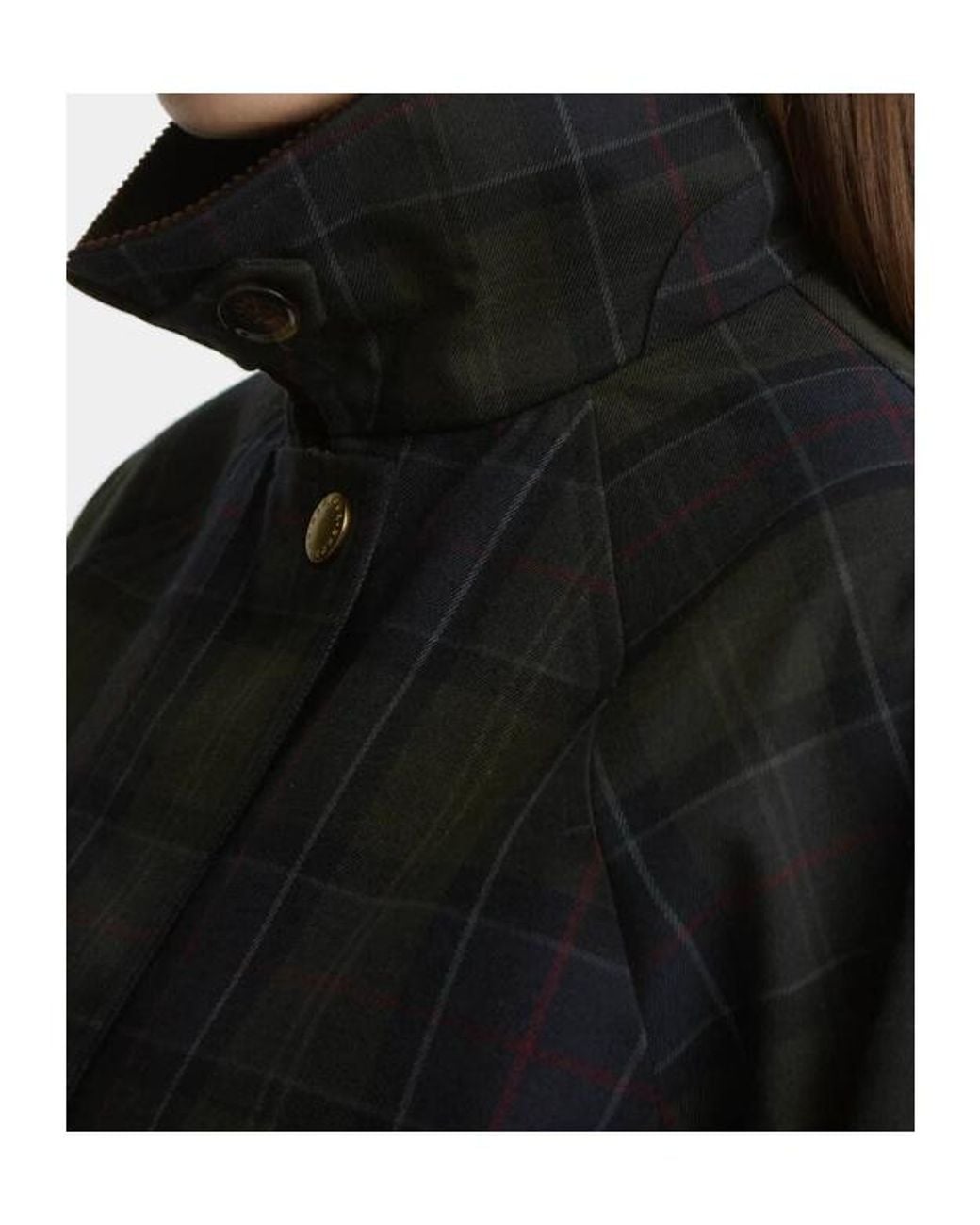 Barbour Black Sandra Tartan Showerproof Jacket