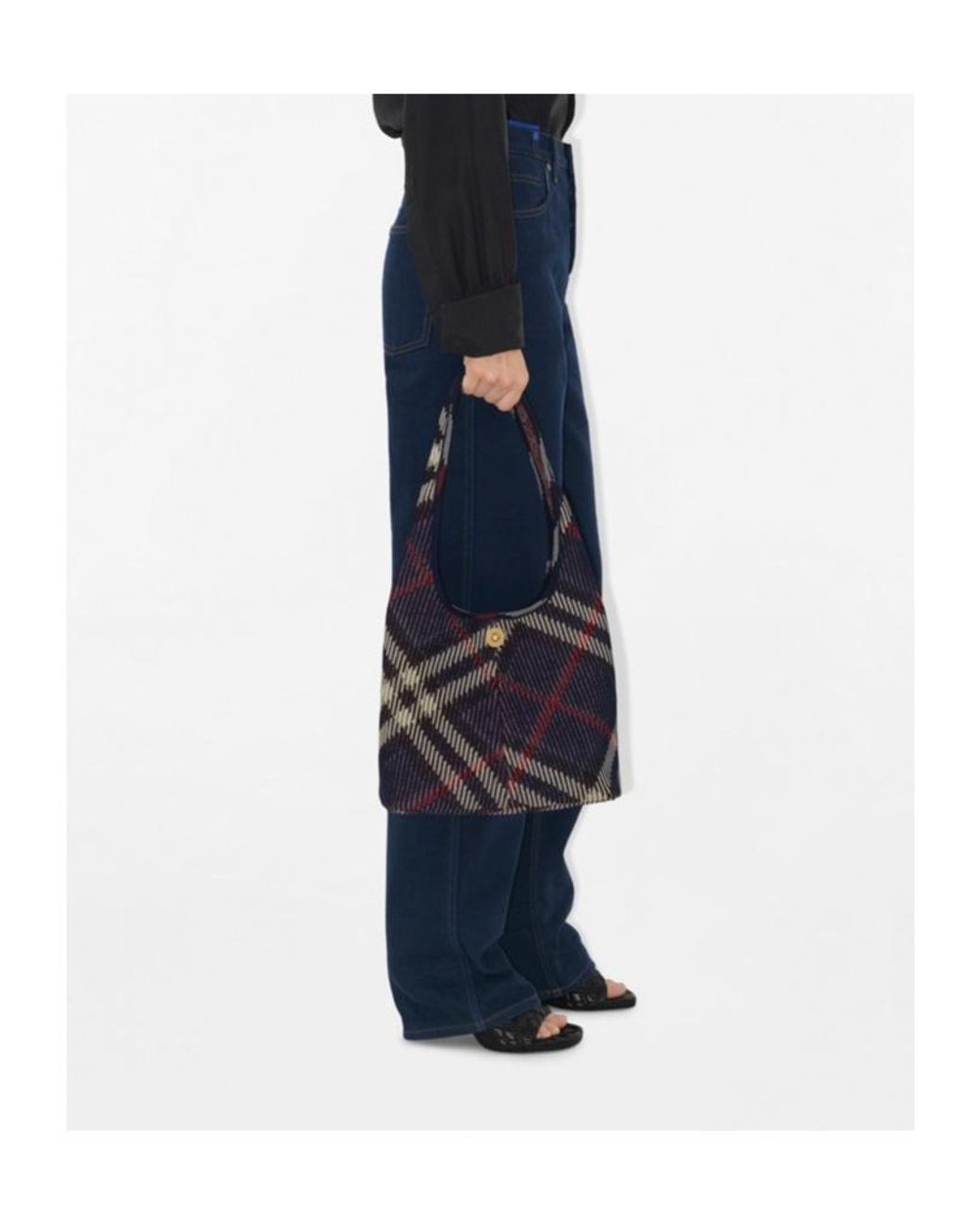 Burberry Blue Small Check Shoulder Bag