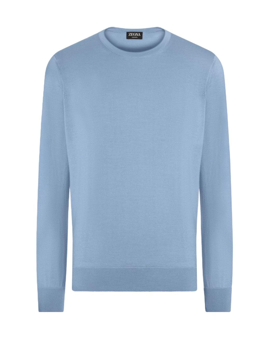 Zegna Blue Crew-Neck Sweater for men