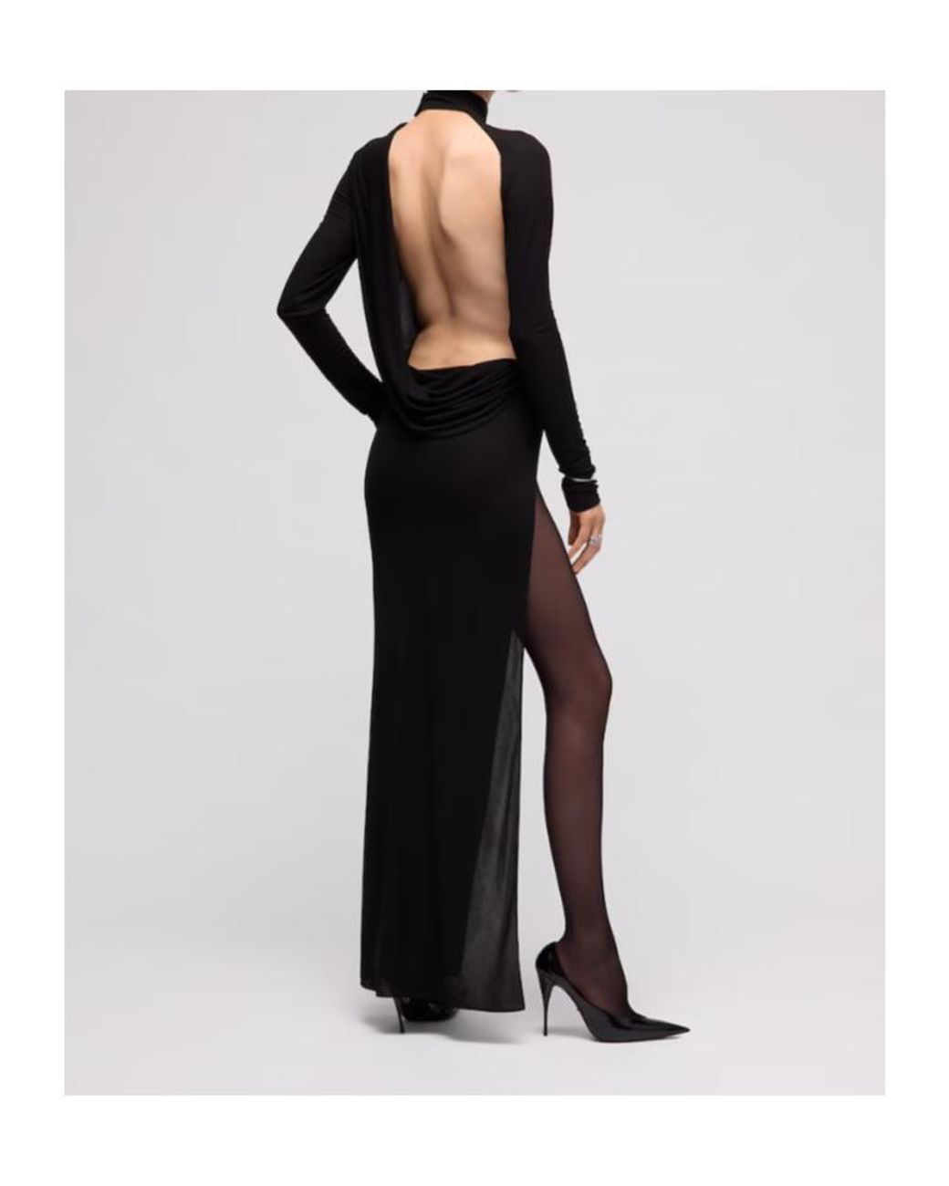 Gucci Black Viscose Crêpe Jersey Dress With Split