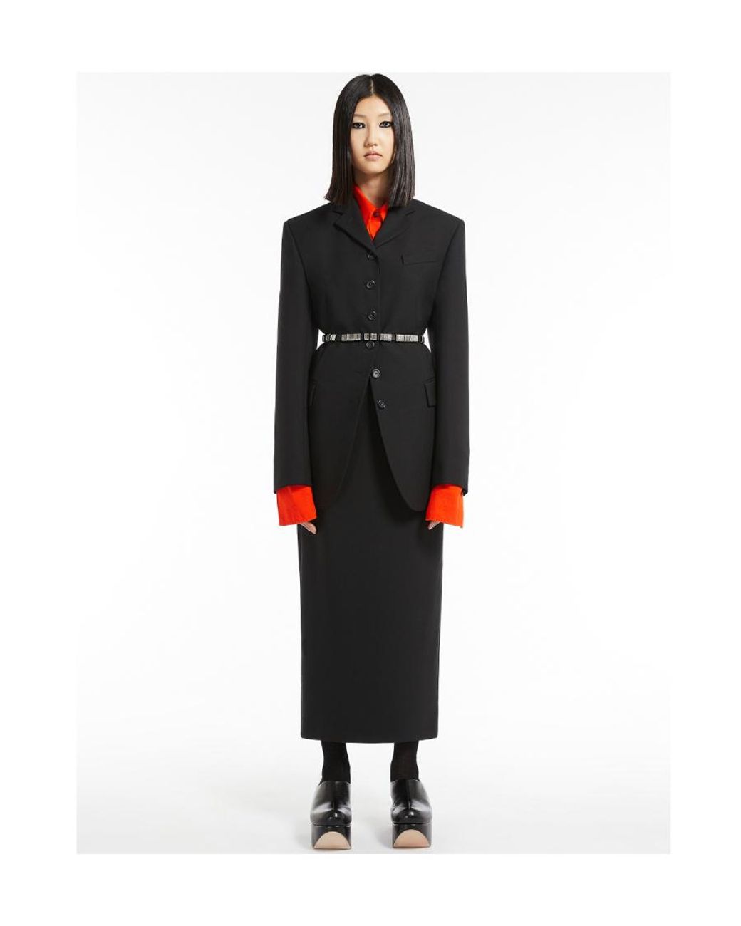 Sportmax Black Single-Breasted Wool Blazer