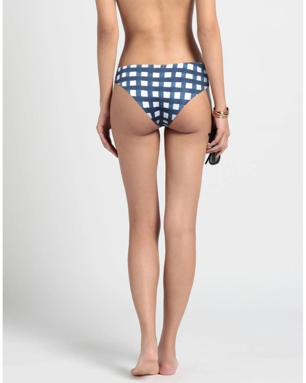Jacquemus Blue Two-Tone Plaid Bikini Bottoms