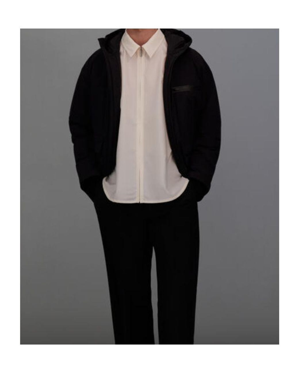 Herno Black Laminar Zip Pocket Hooded Jacket for men