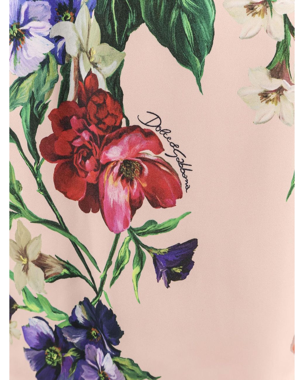 Dolce & Gabbana Pink Floral Printed Midi Dress