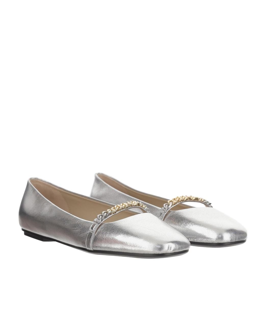 Pinko White Embellsihed Ballet Flats