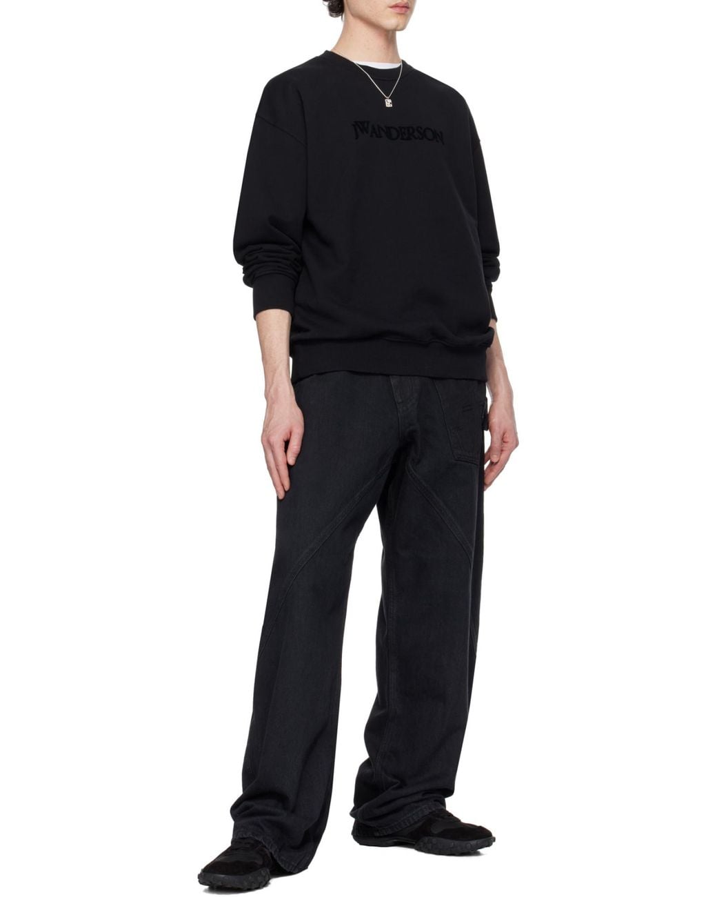J.W. Anderson Black Jw Anderson Logo Embroidered Sweatshirt for men