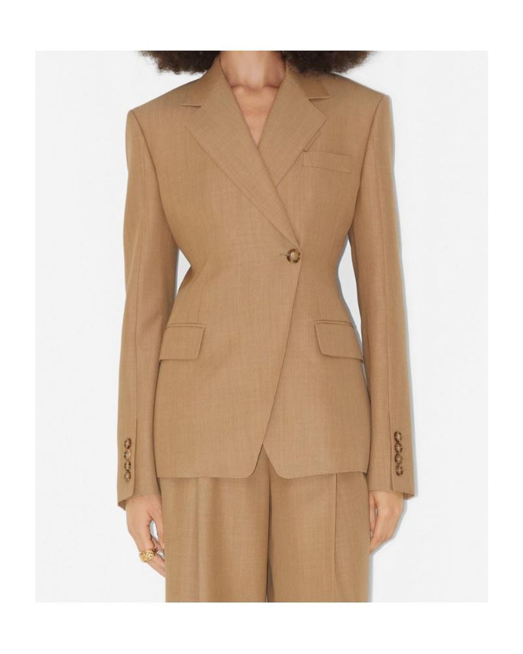 Burberry Natural Single-Breasted Tailored Jacket