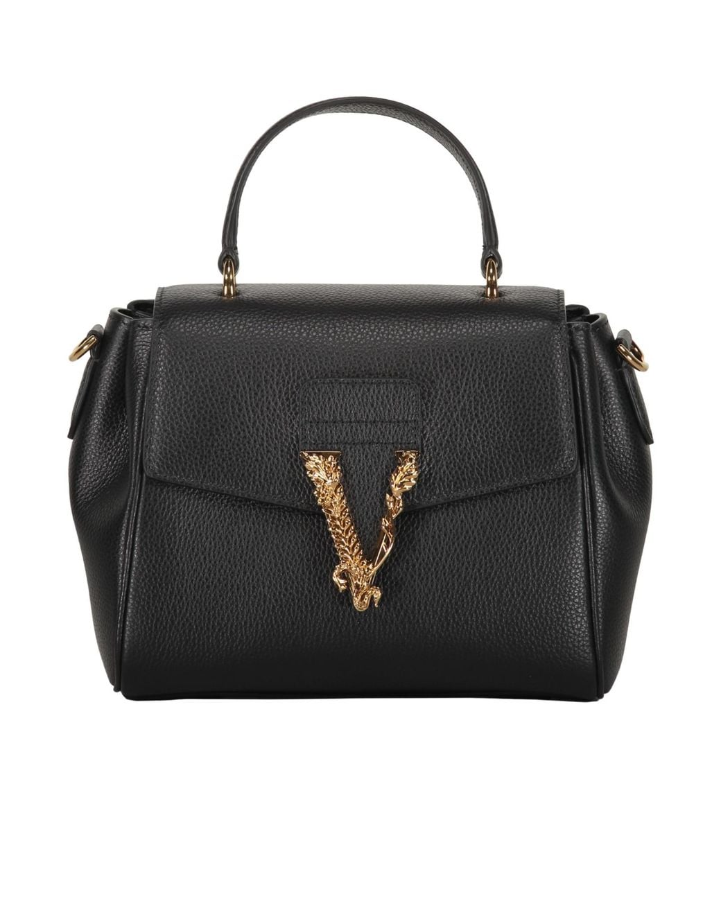 Versace Black Virtus Top Handle Bag