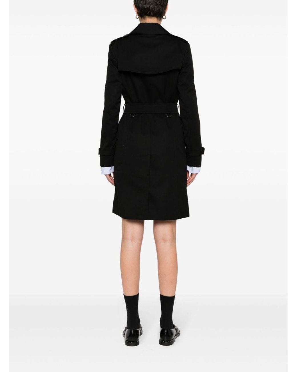 Burberry Black Double Breasted Belted Trench Coat