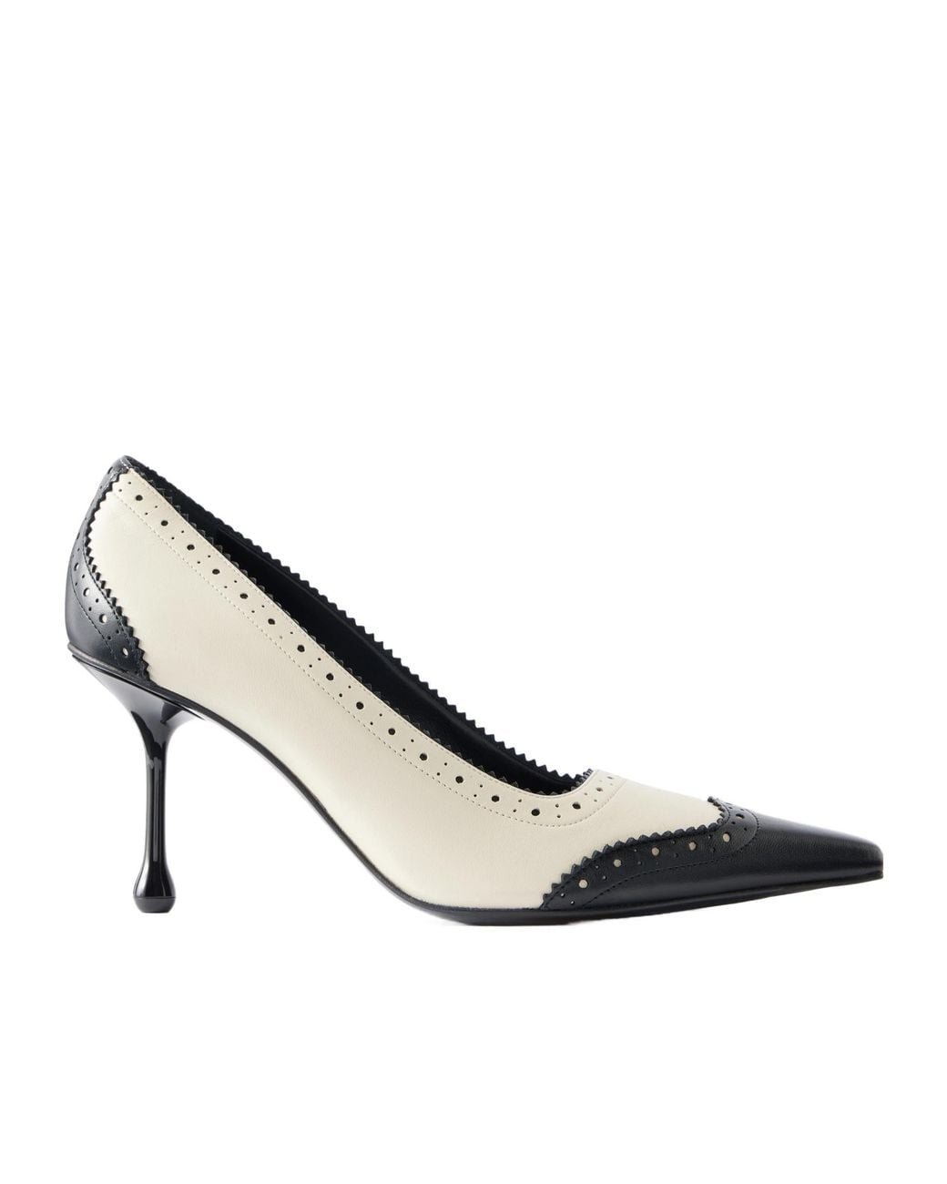Jimmy Choo White Two-Tone Leather Pumps