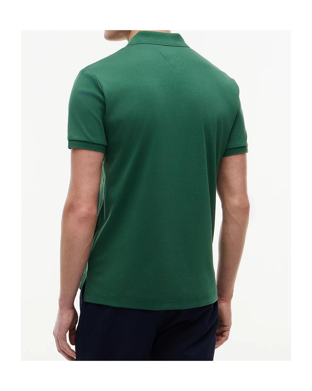Tommy Hilfiger Green Regular Fit Fluid Cotton Polo Shirt for men
