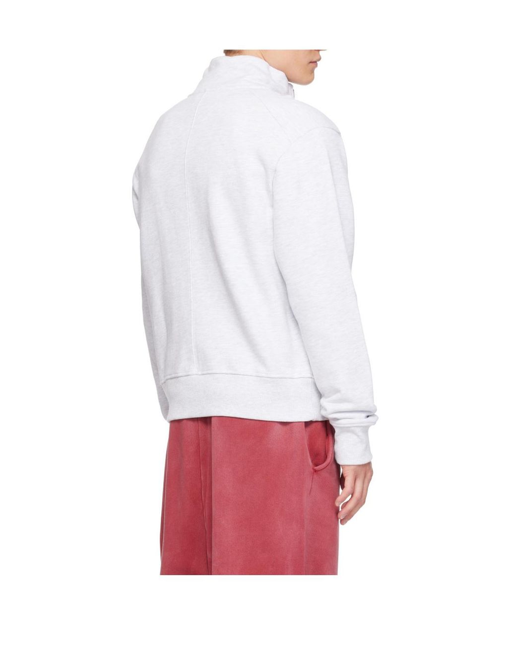 Entire studios White Stand-Collar Zip-Up Sweatshirt for men