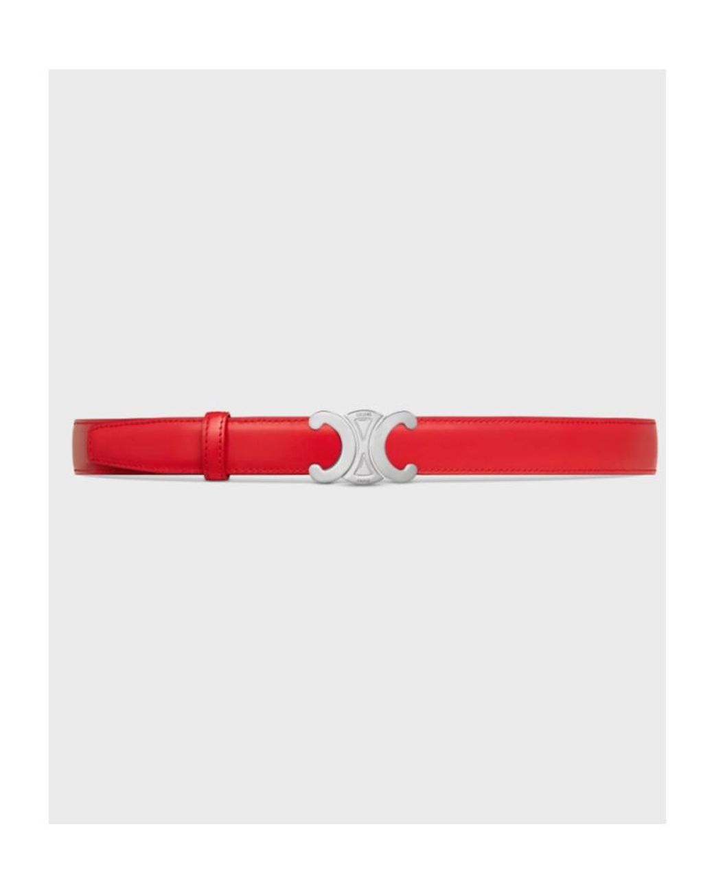 Céline White Triomphe Buckle 25 Mm Reversible Belt