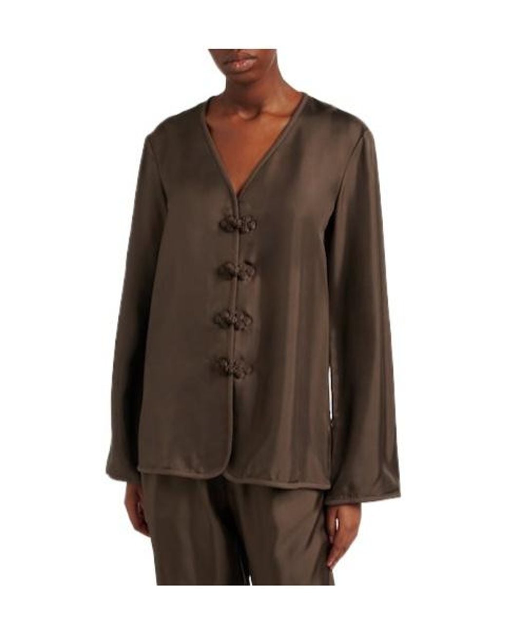 Rohe Brown Oversized Silk Blouse