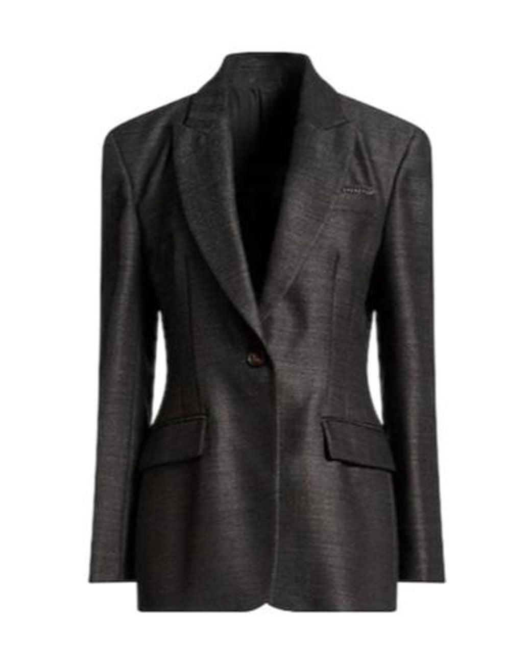 Brunello Cucinelli Black Wool Single-Breasted Blazer