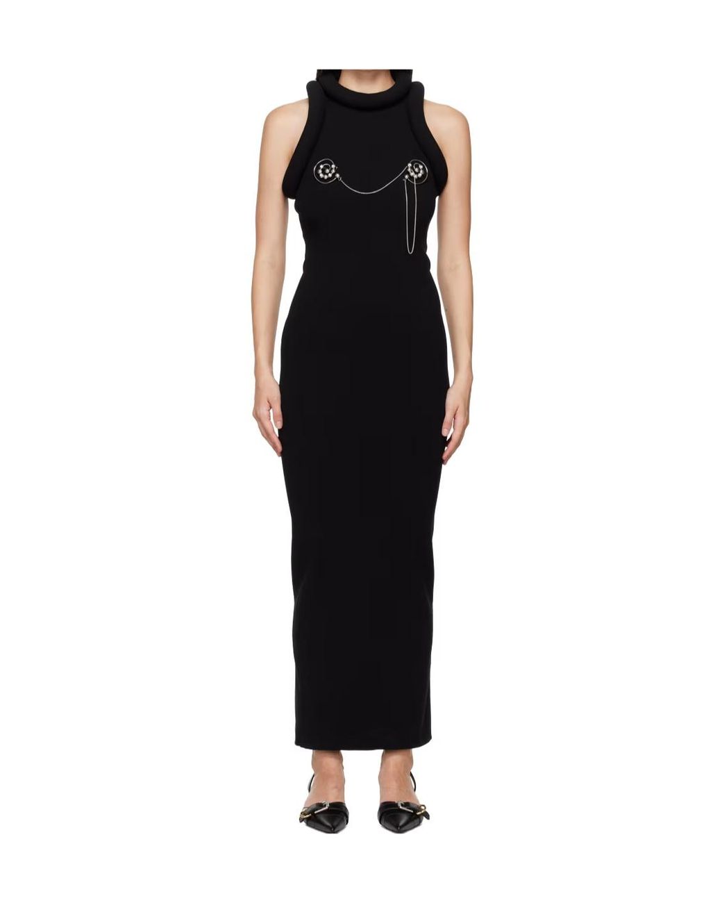 Jean Paul Gaultier Black 3D-Knit Maxi Dress