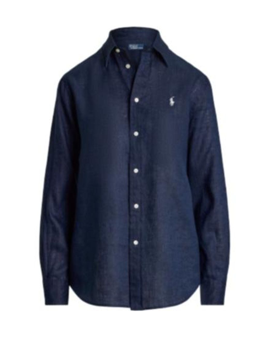 Polo Ralph Lauren Blue Logo Embroidered Curved Hem Polo Shirt