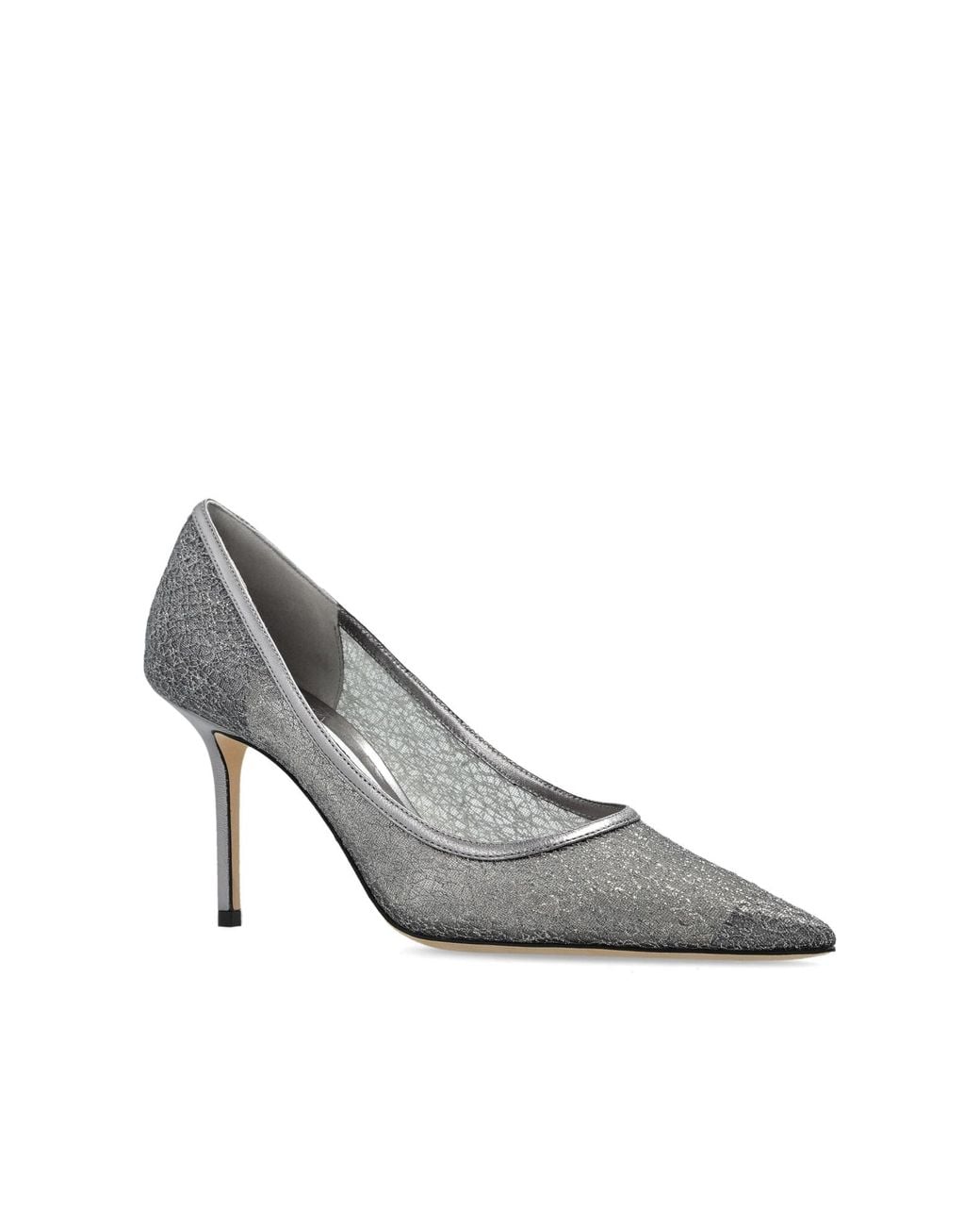Jimmy Choo Gray Love 85 Candyfloss Glitter Pumps