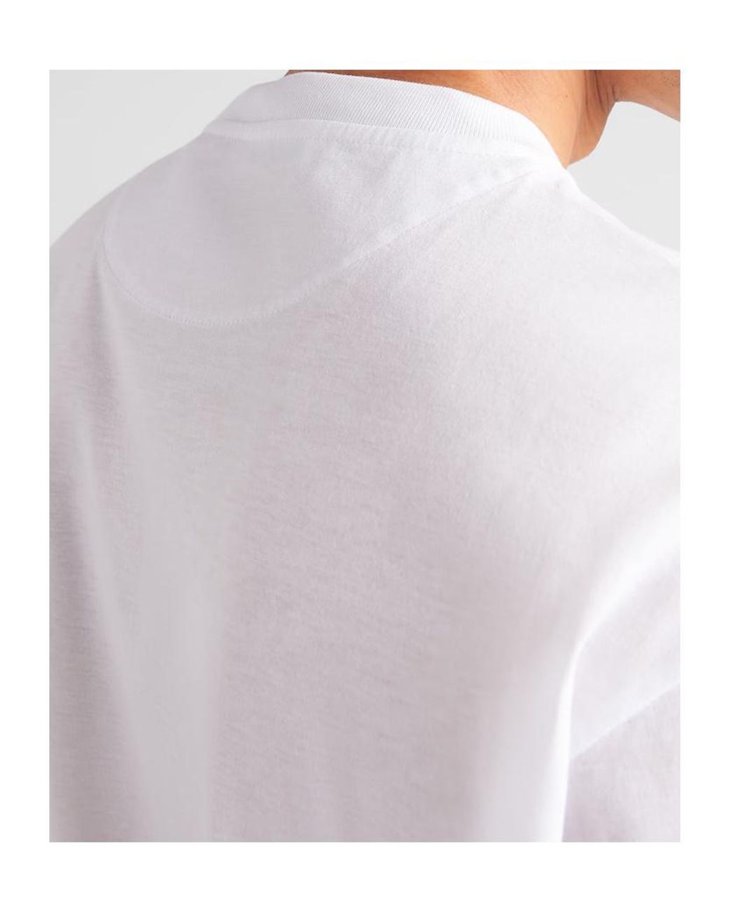 Prada White Re-Nylon And Jersey T-Shirt for men