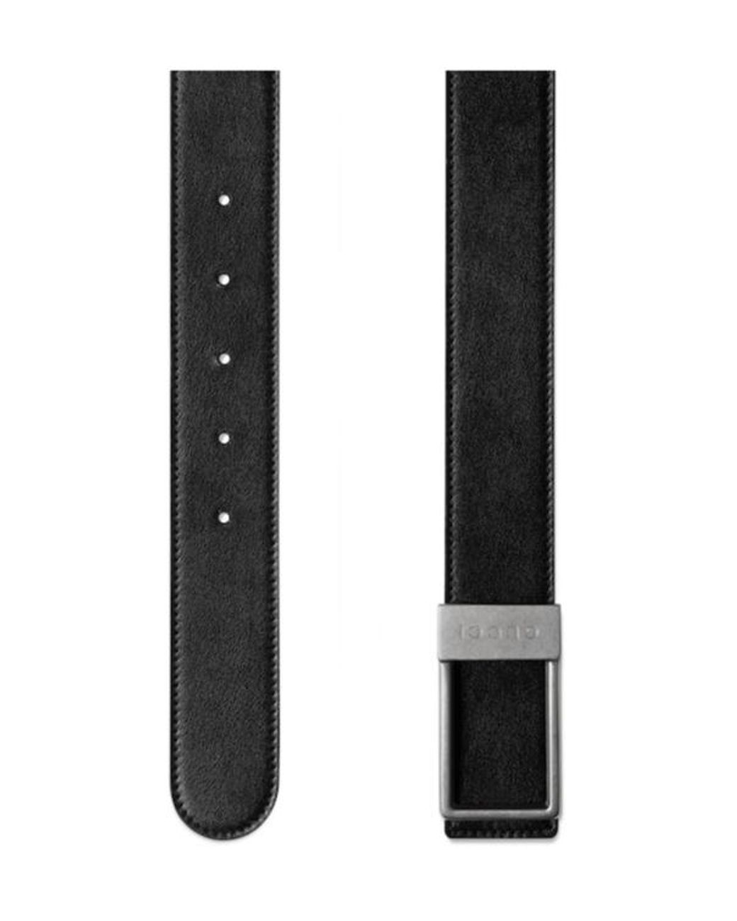 Gucci White Monogrammed Square Buckled Belt for men