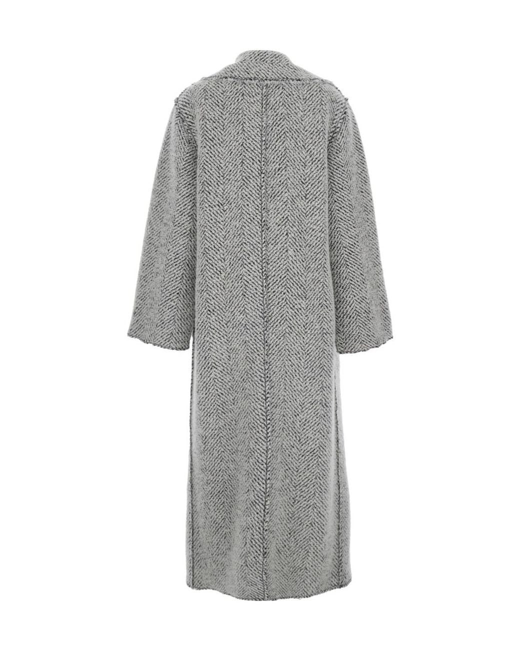 Alberta Ferretti Gray Double-Breasted Coat