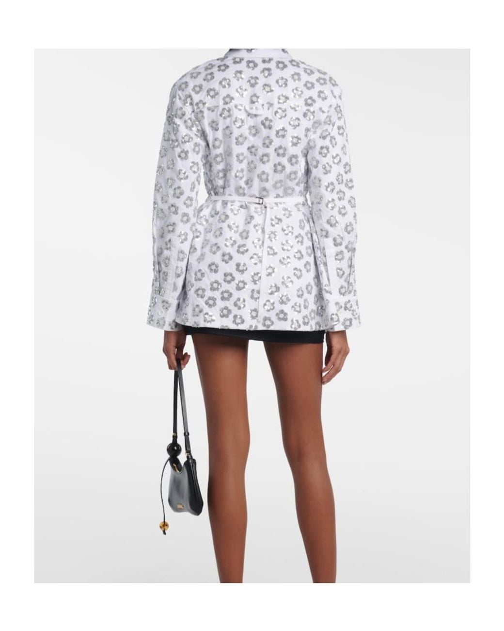 Jacquemus White Lavoir Sequinned Cotton-Blend Shirt
