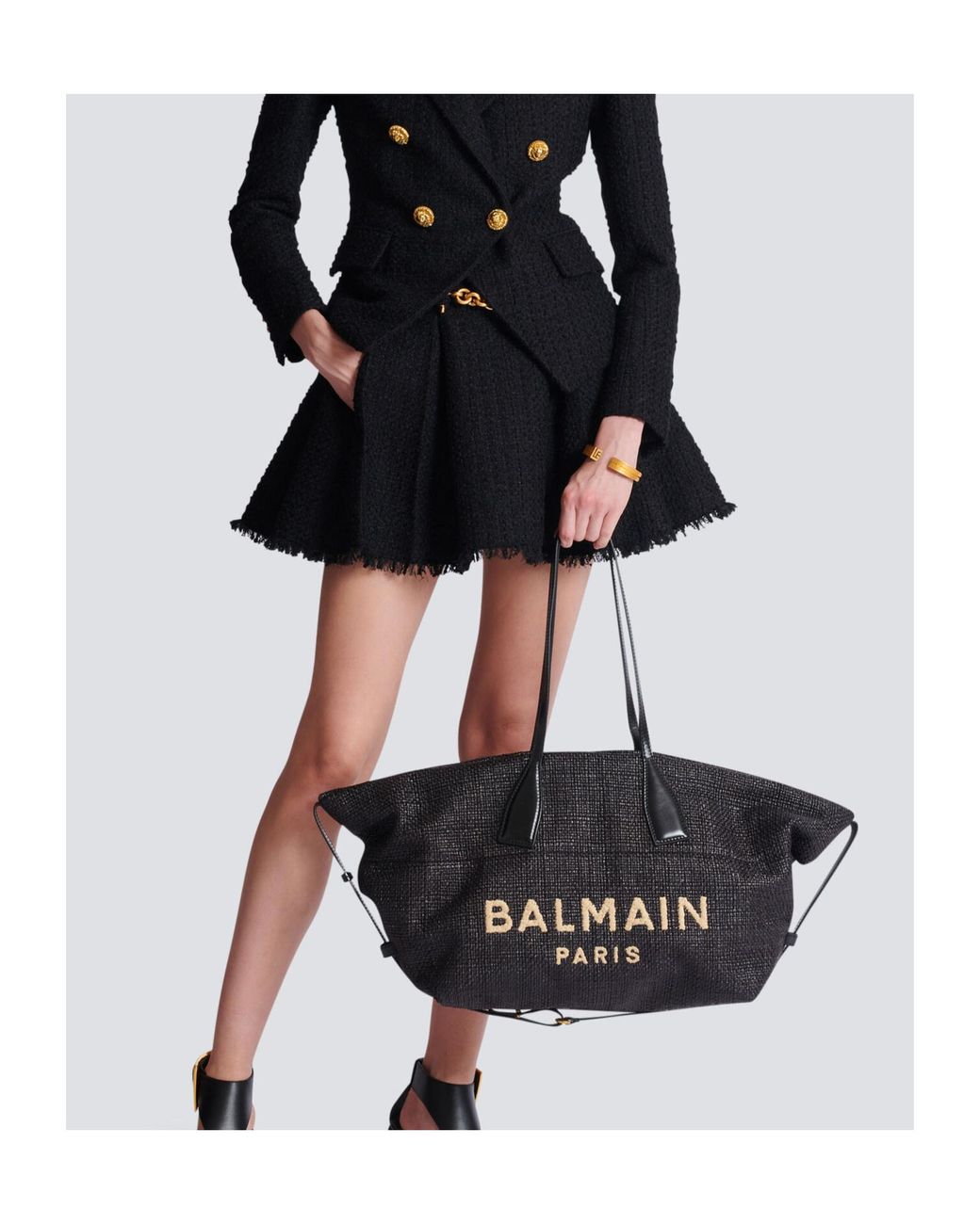 Balmain Black Tote Bags