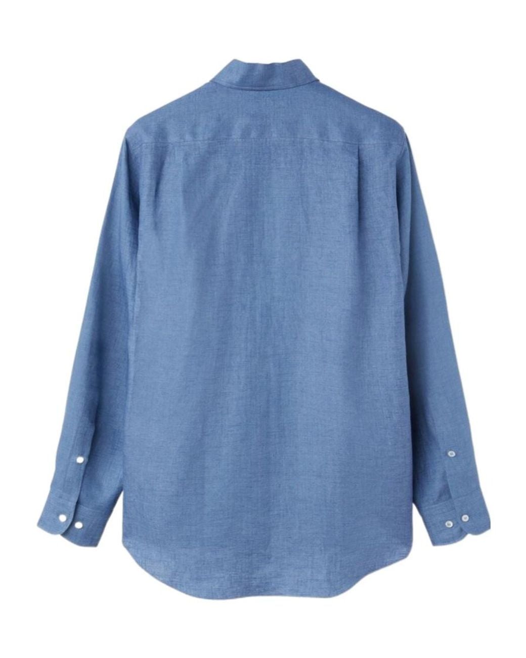 Loro Piana Blue André Buttoned Shirt for men