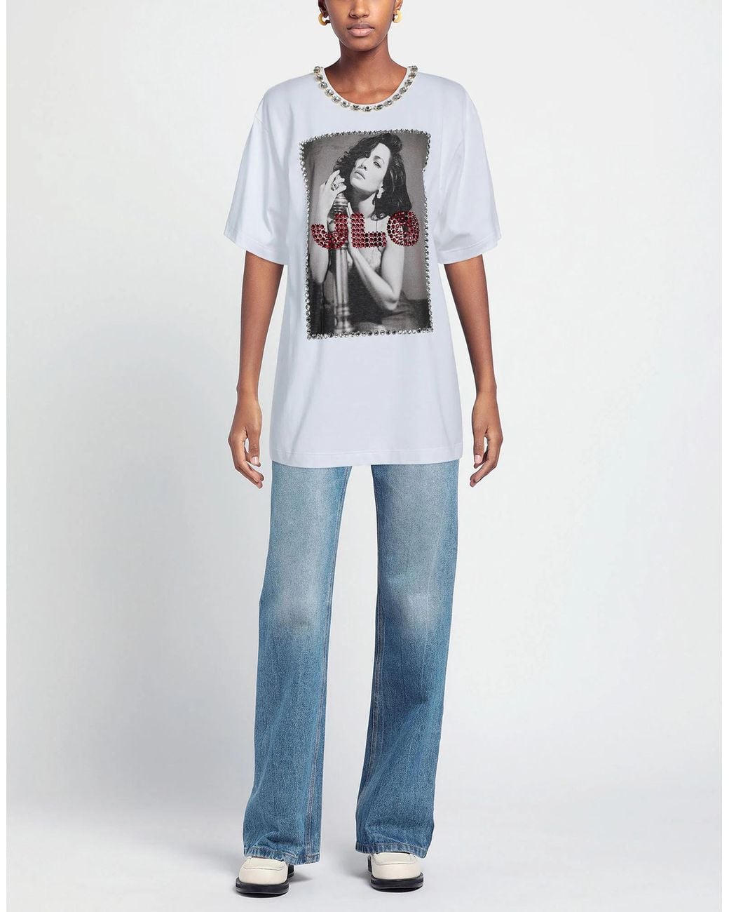 Dolce & Gabbana White Printed T-Shirt